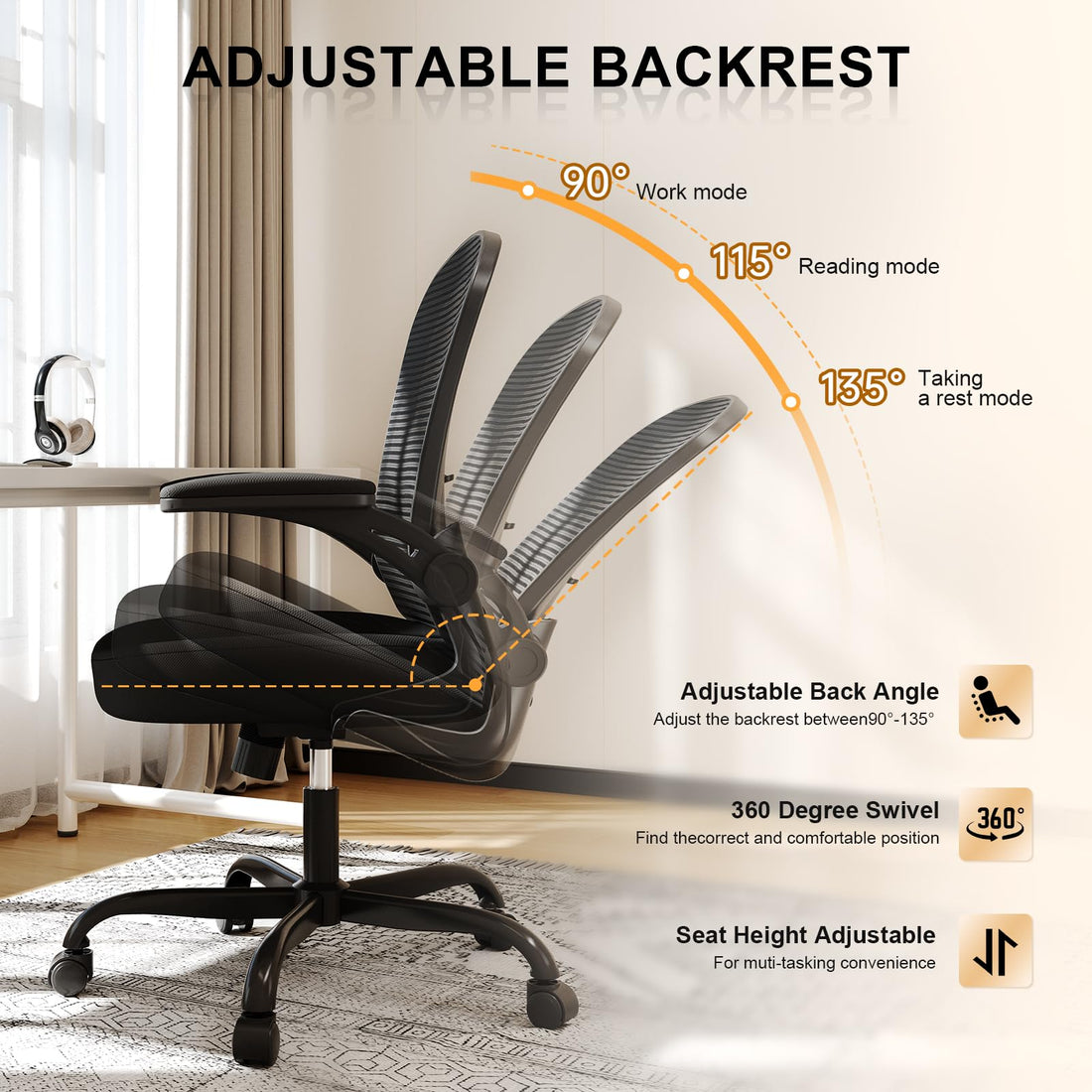High Back Mesh Office Chair, Ergonomic