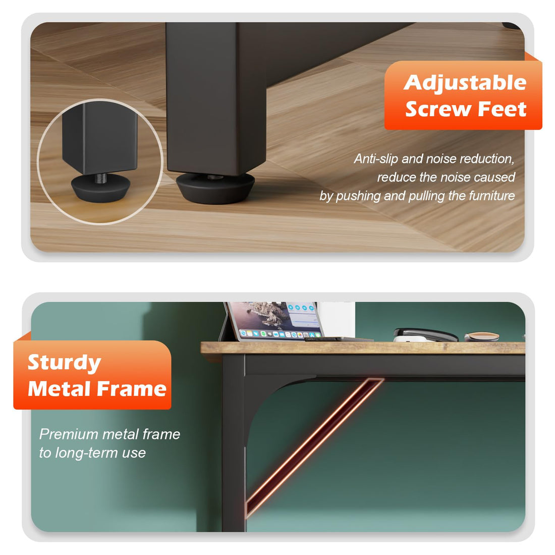 PayLessHere 32" Black Computer Desk with Metal Frame