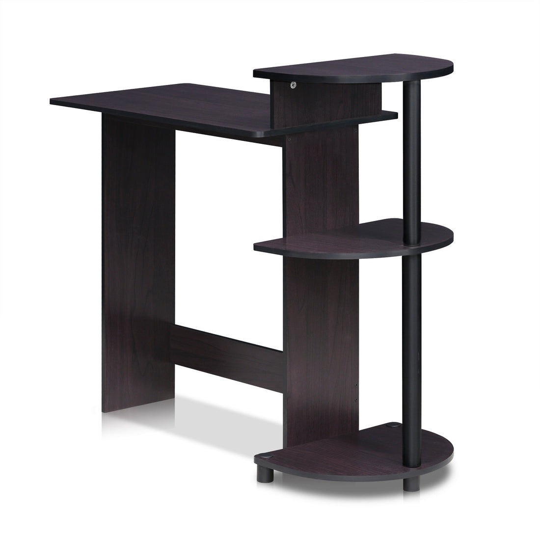Furinno Compact Computer Desk, Walnut/Black