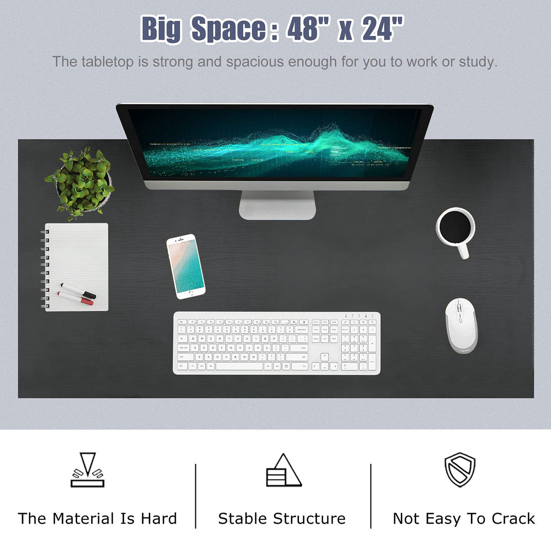 BestOffice 32" Modern Computer Desk, Black