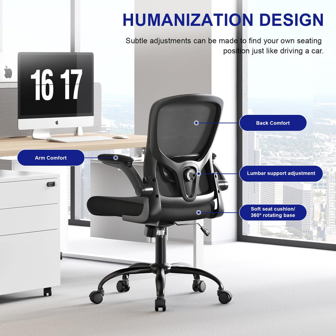 Ergonomic Mesh Office Chair, Grey