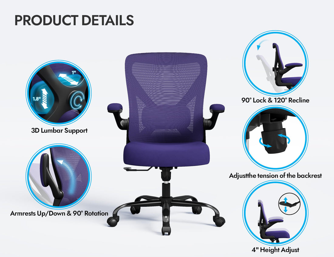 Ergonomic Office Chair, Grey Gold