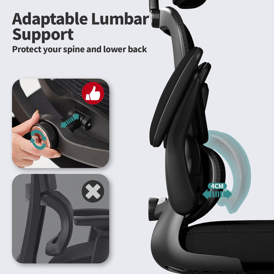 TRALT Ergonomic High Back Office Chair, Black