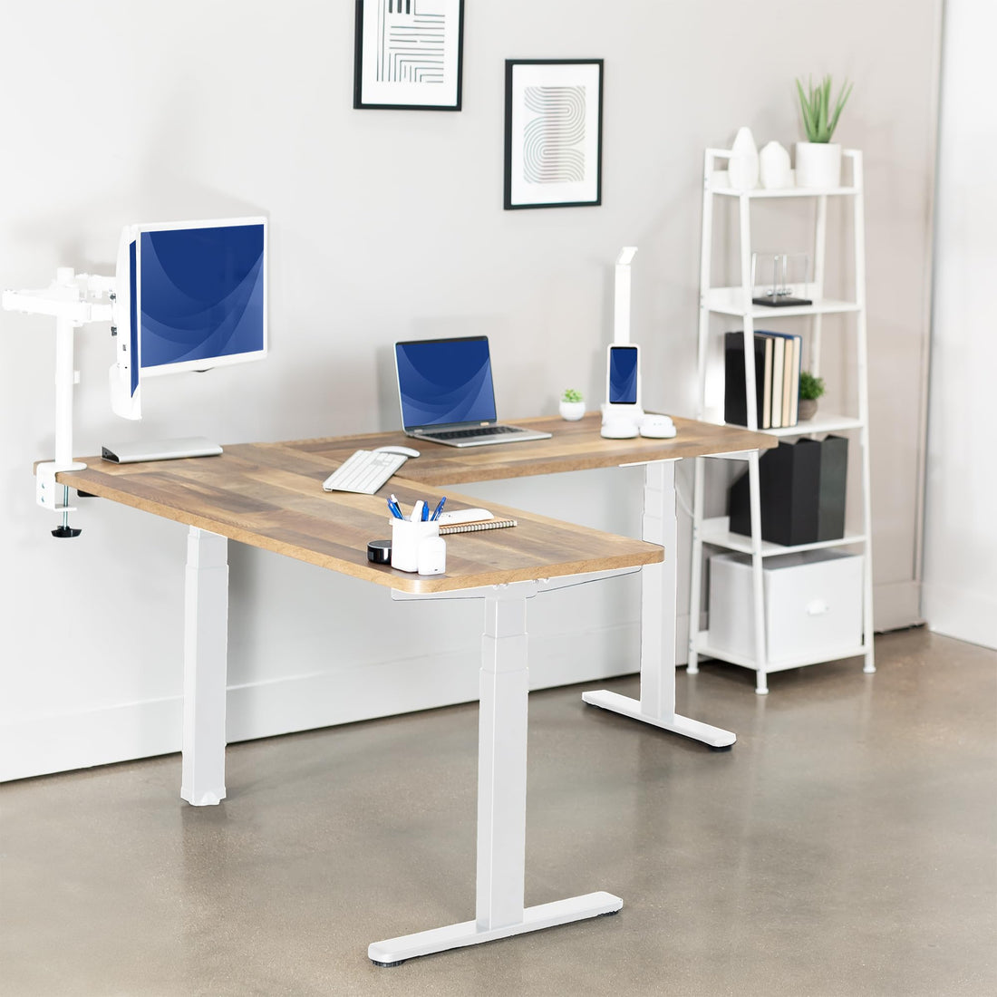 VIVO 83"x60" L-Shaped Electric Height Adjustable Desk