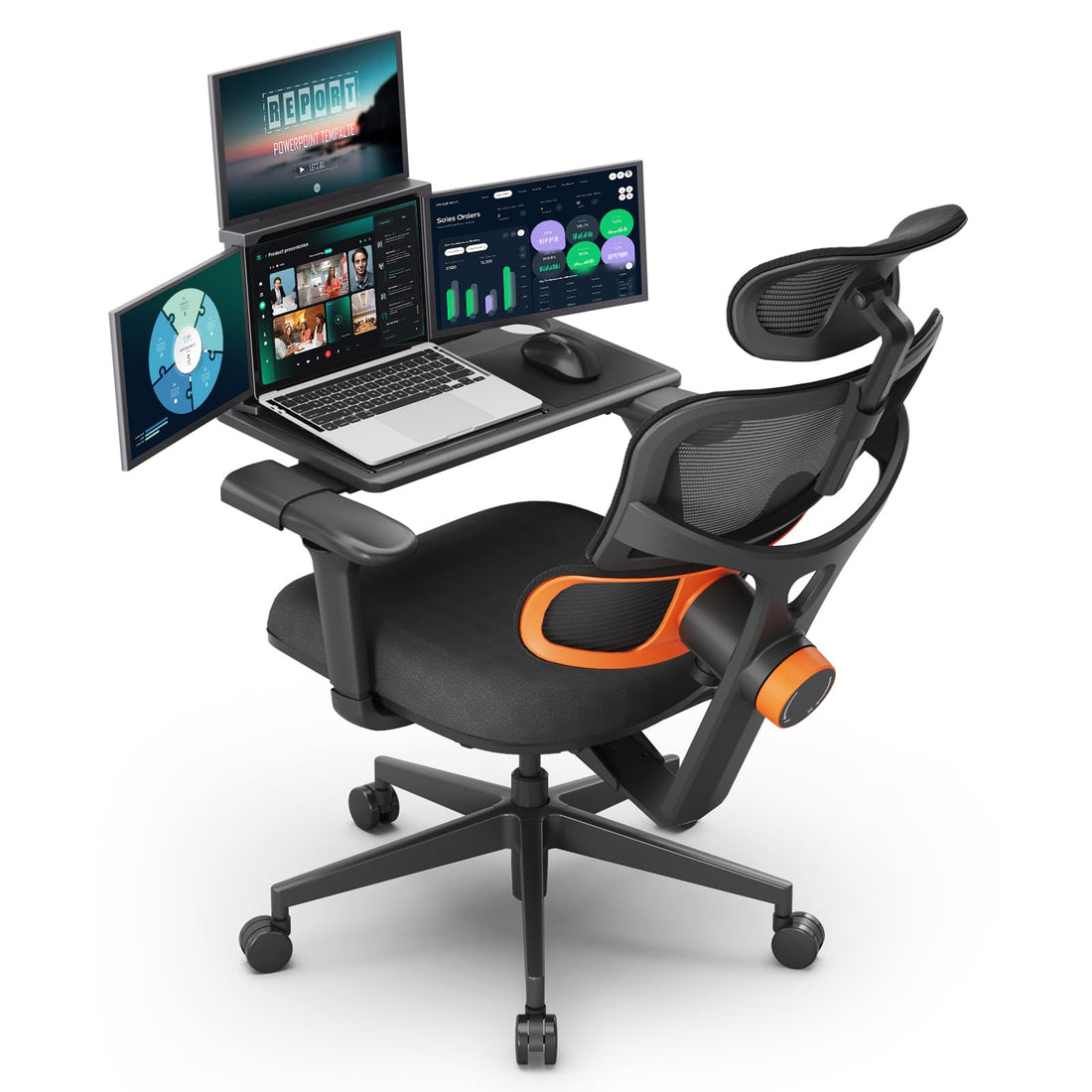Newtral Ergonomic Office Chair with Footrest, Gray