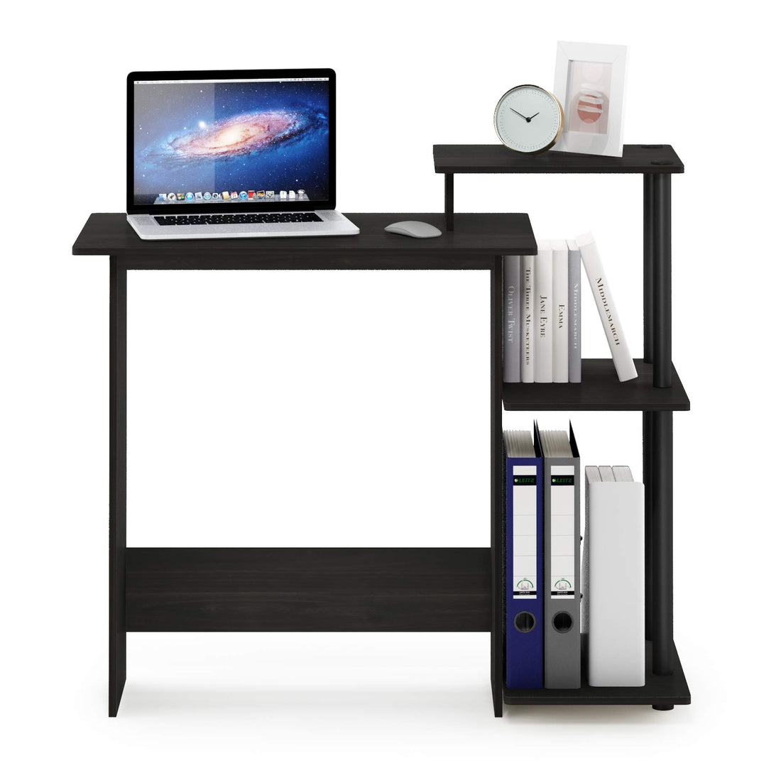 Furinno Compact Computer Desk, Walnut/Black