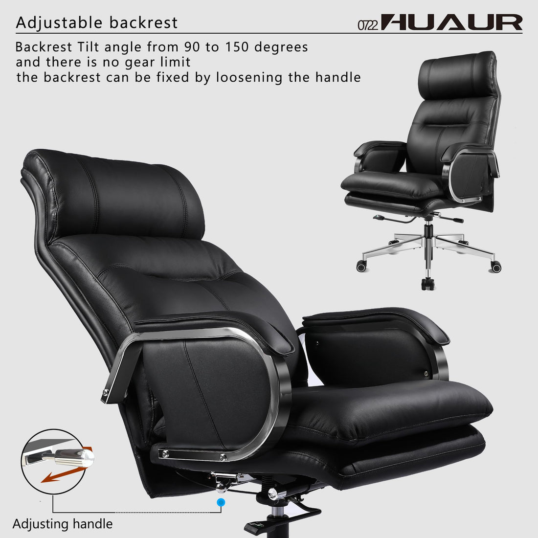 Leather High-Back Executive Chair, Brown