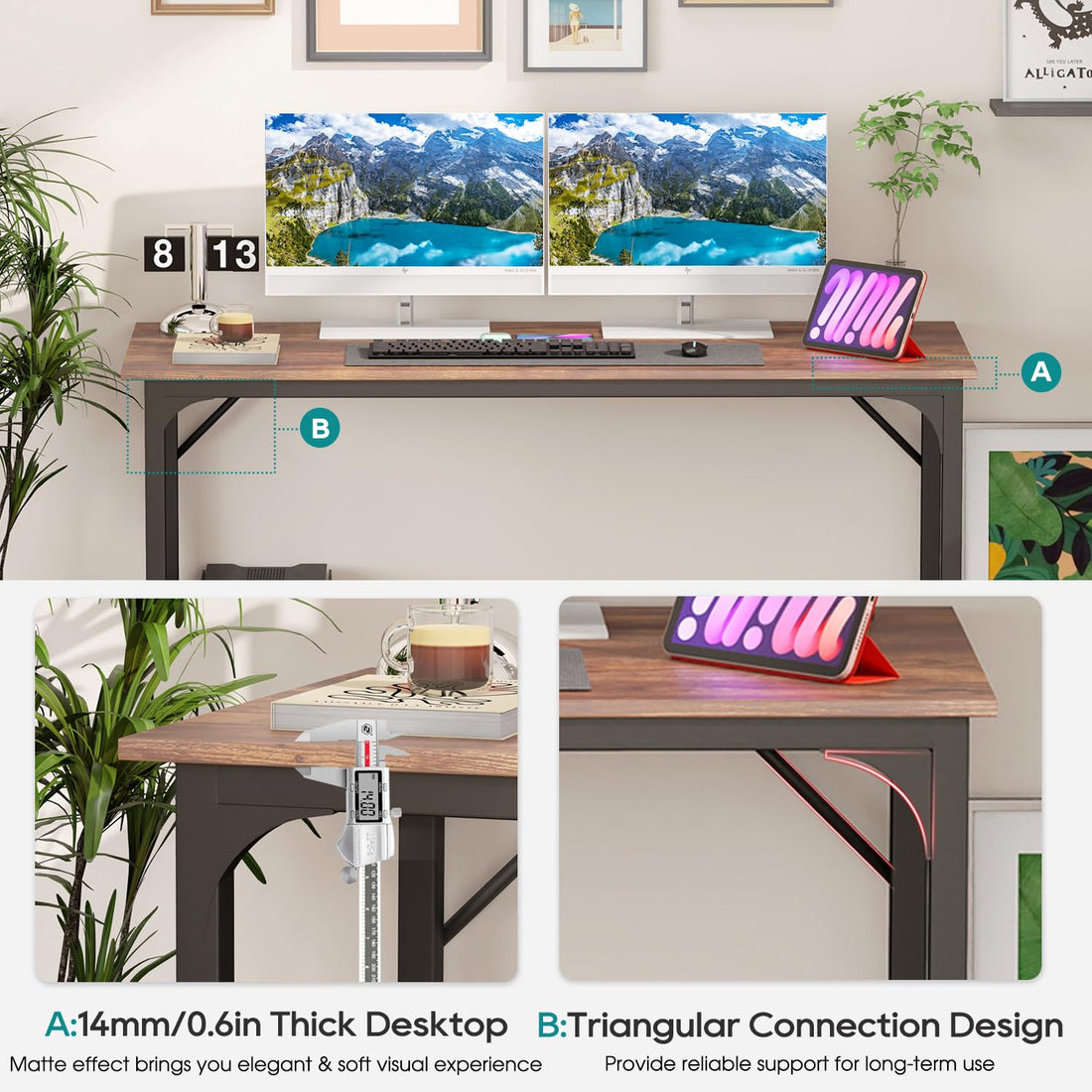 BestOffice 32" Modern Computer Desk, Black