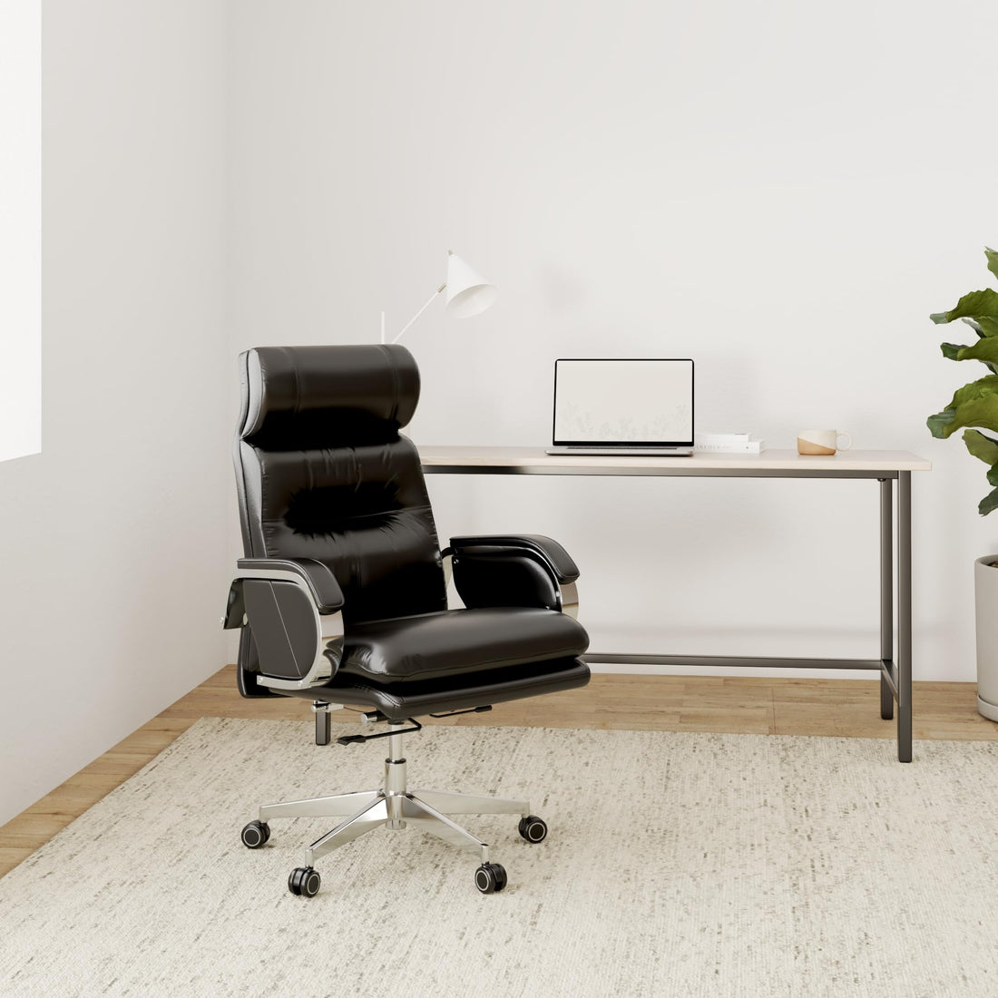 Leather High-Back Executive Chair, Brown