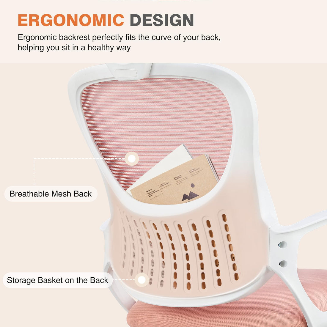 Sweetcrispy Ergonomic Mesh Office Chair, Black
