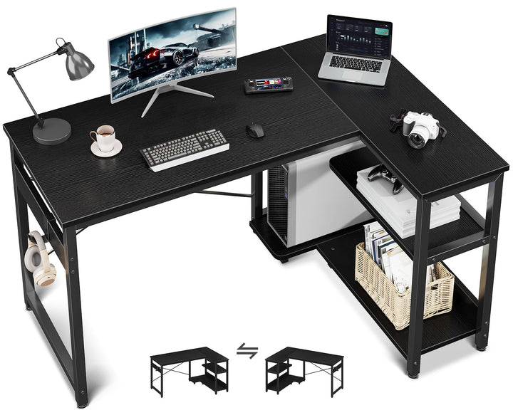 Casaottima 40" L-Shaped Desk with Shelves
