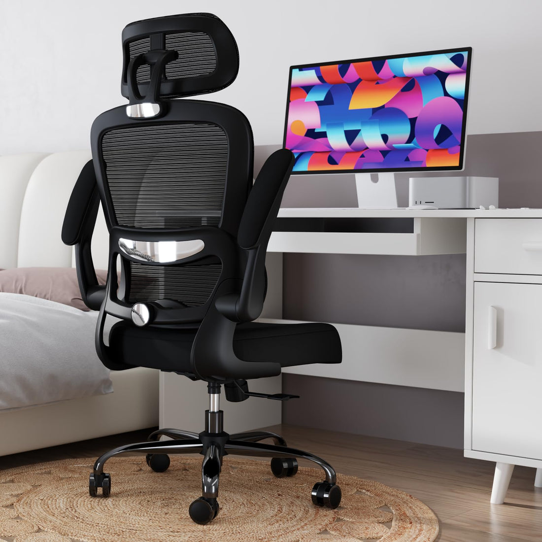 TRALT Ergonomic High Back Office Chair, Black