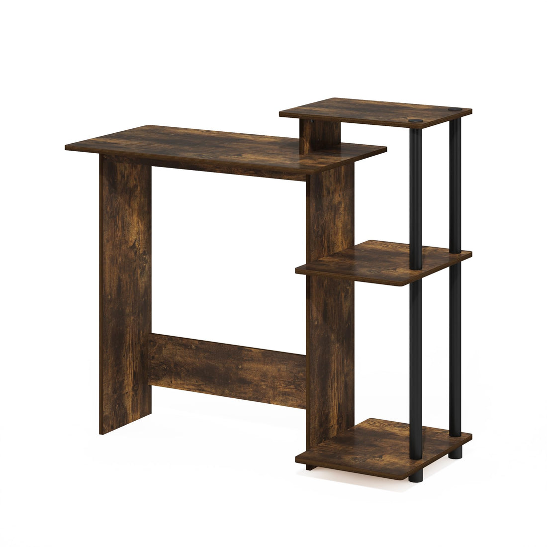 Furinno Compact Computer Desk, Walnut/Black
