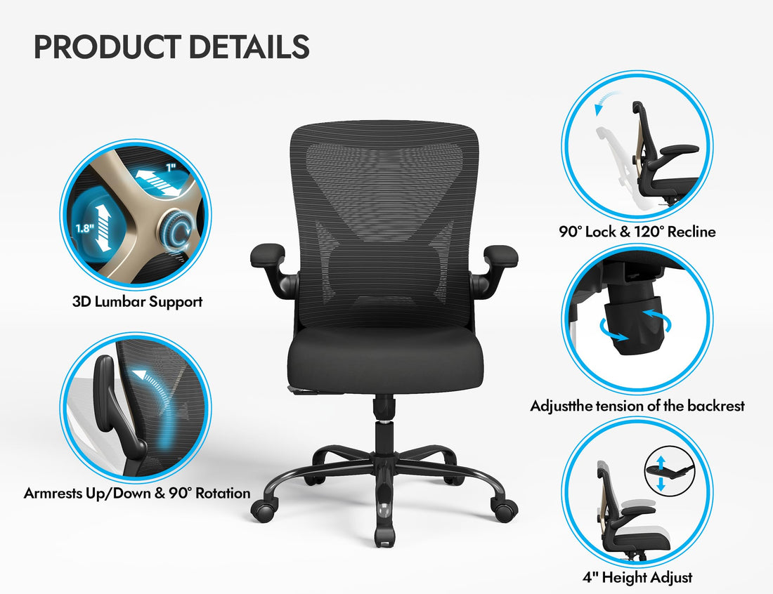 Ergonomic Office Chair, Grey Gold