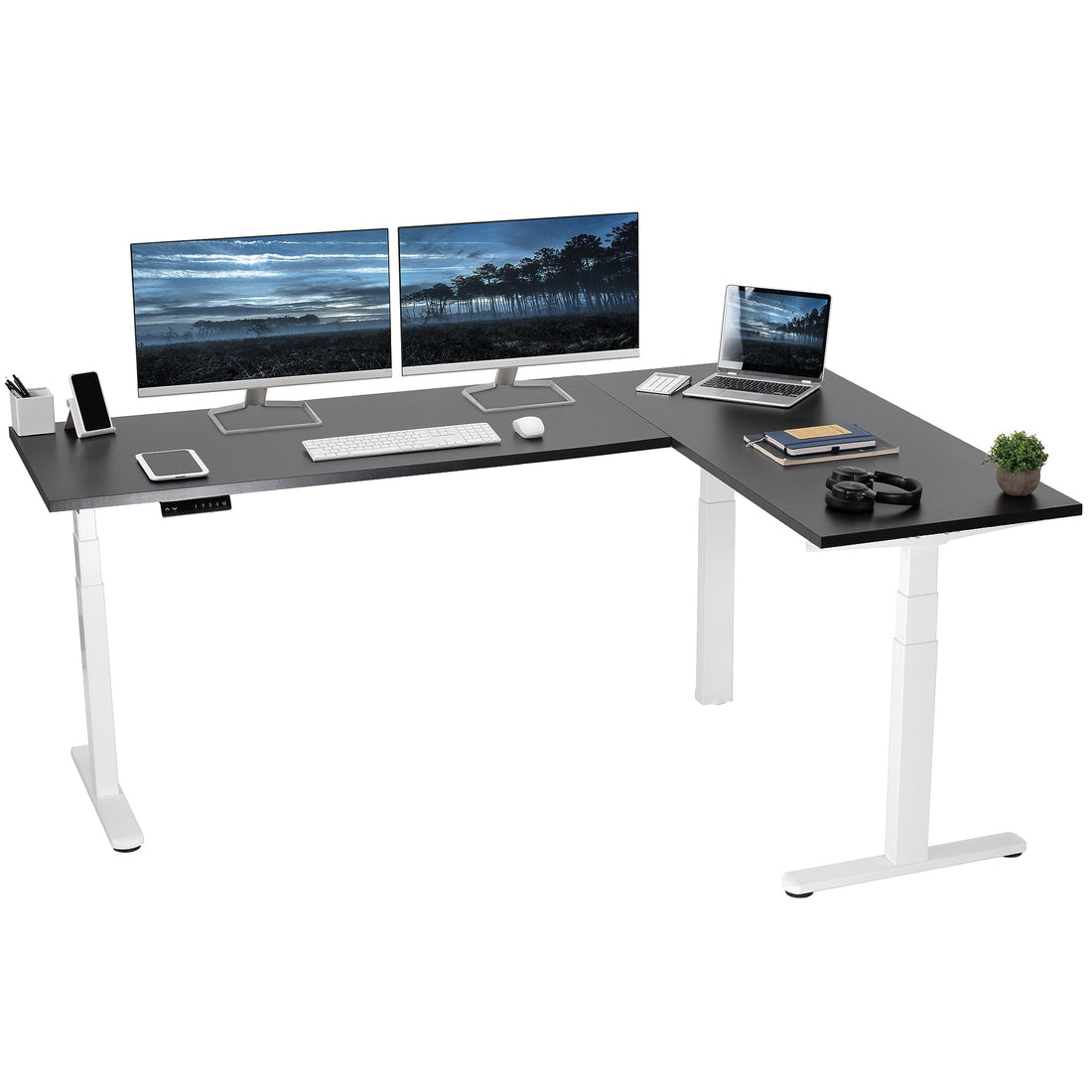 VIVO 83"x60" L-Shaped Electric Height Adjustable Desk
