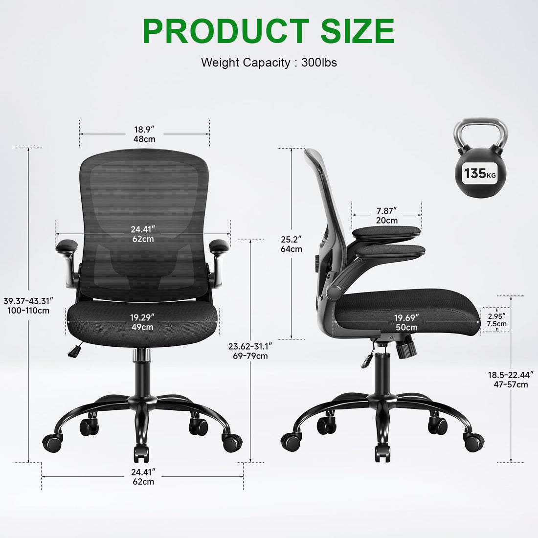 Ergonomic Mesh Office Chair, Grey