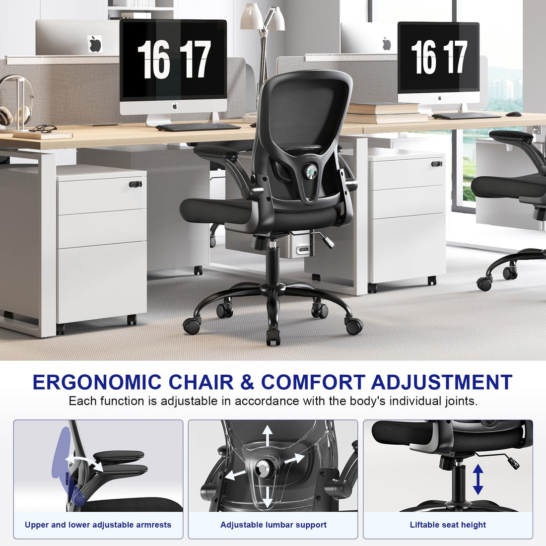 Ergonomic Mesh Office Chair, Grey