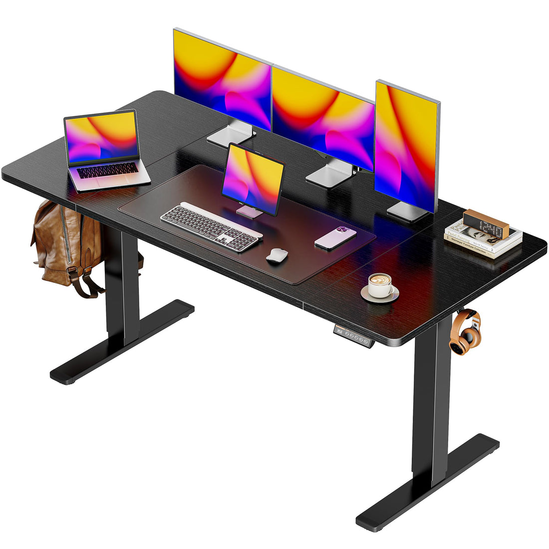 Huuger 55"x28" Large Electric Standing Desk, Black