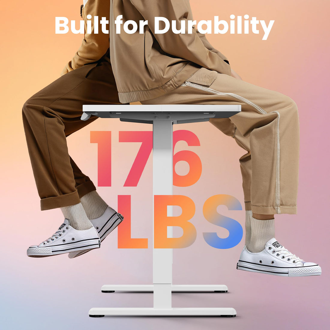 HUANUO 32" Electric Standing Desk, Light Walnut