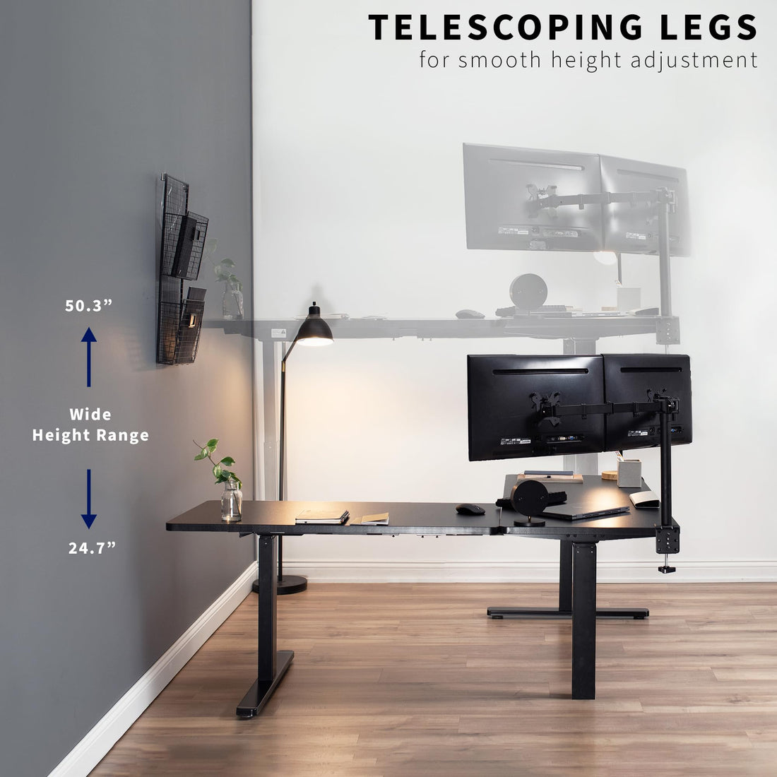 VIVO 83"x60" L-Shaped Electric Height Adjustable Desk