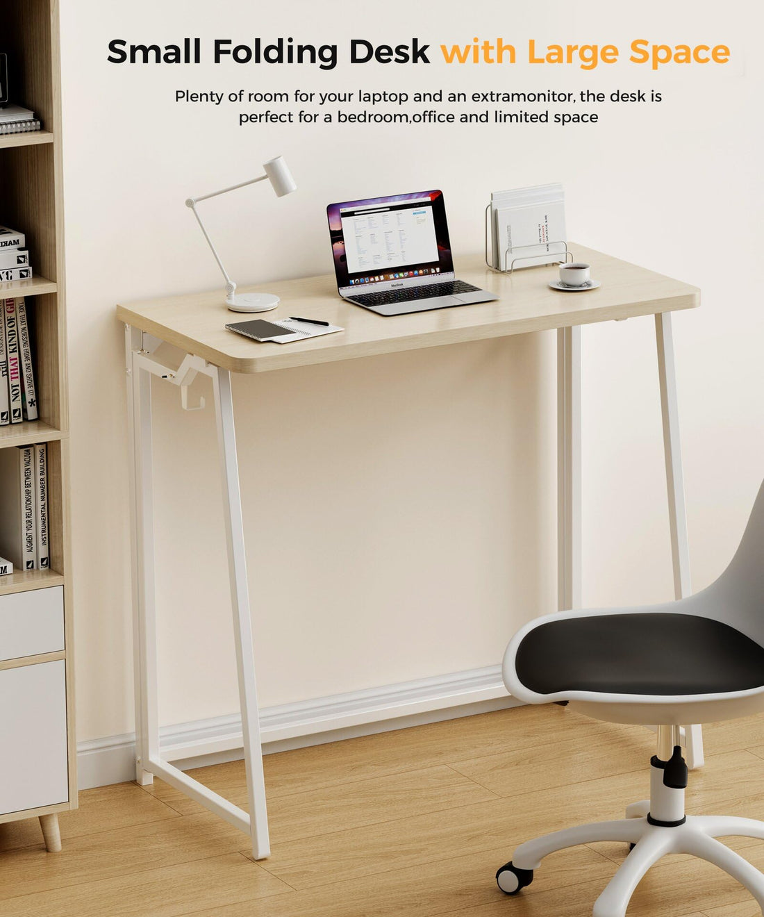 31.5" Small Folding Computer Desk, Rustic