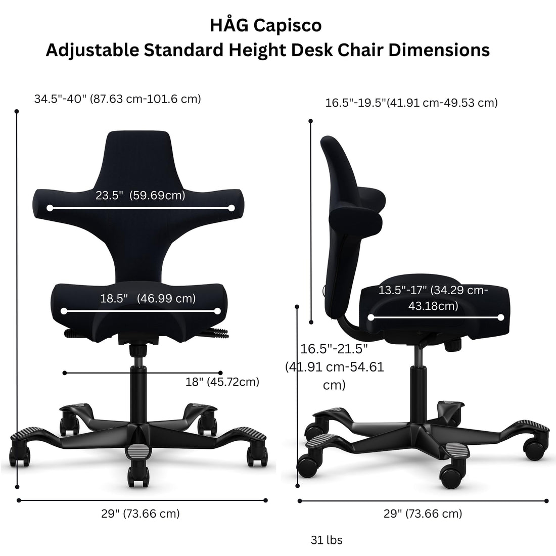 HAG Capisco Adjustable Desk Chair, Chestnut Brown