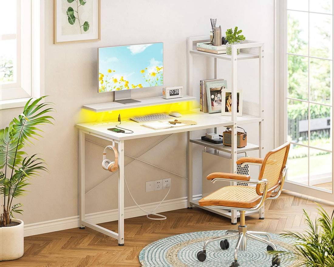 ODK 40" Reversible Gaming Desk with LED & USB Port