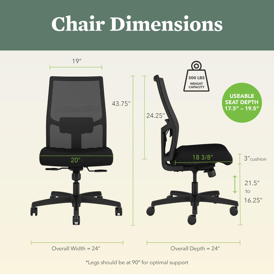 HON Ignition 2.0 Office Chair, Black
