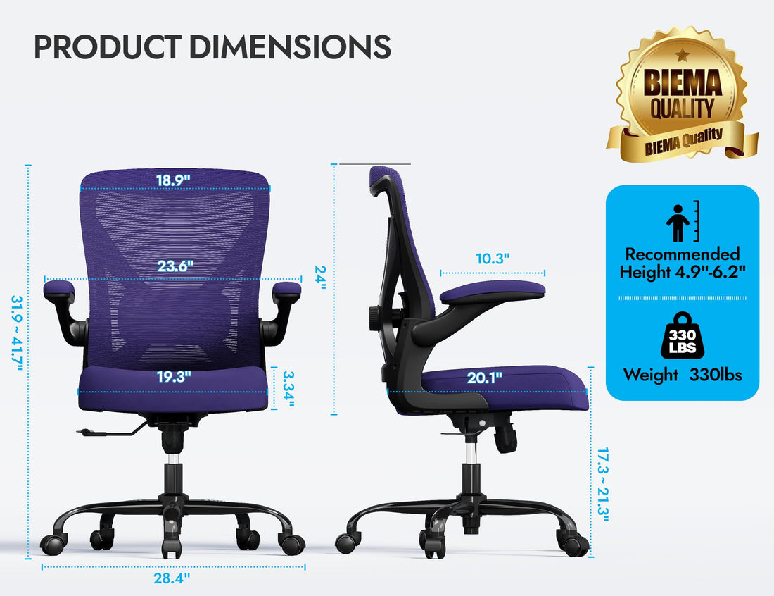 Ergonomic Office Chair, Grey Gold