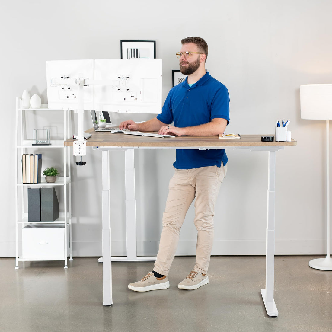VIVO 83"x60" L-Shaped Electric Height Adjustable Desk