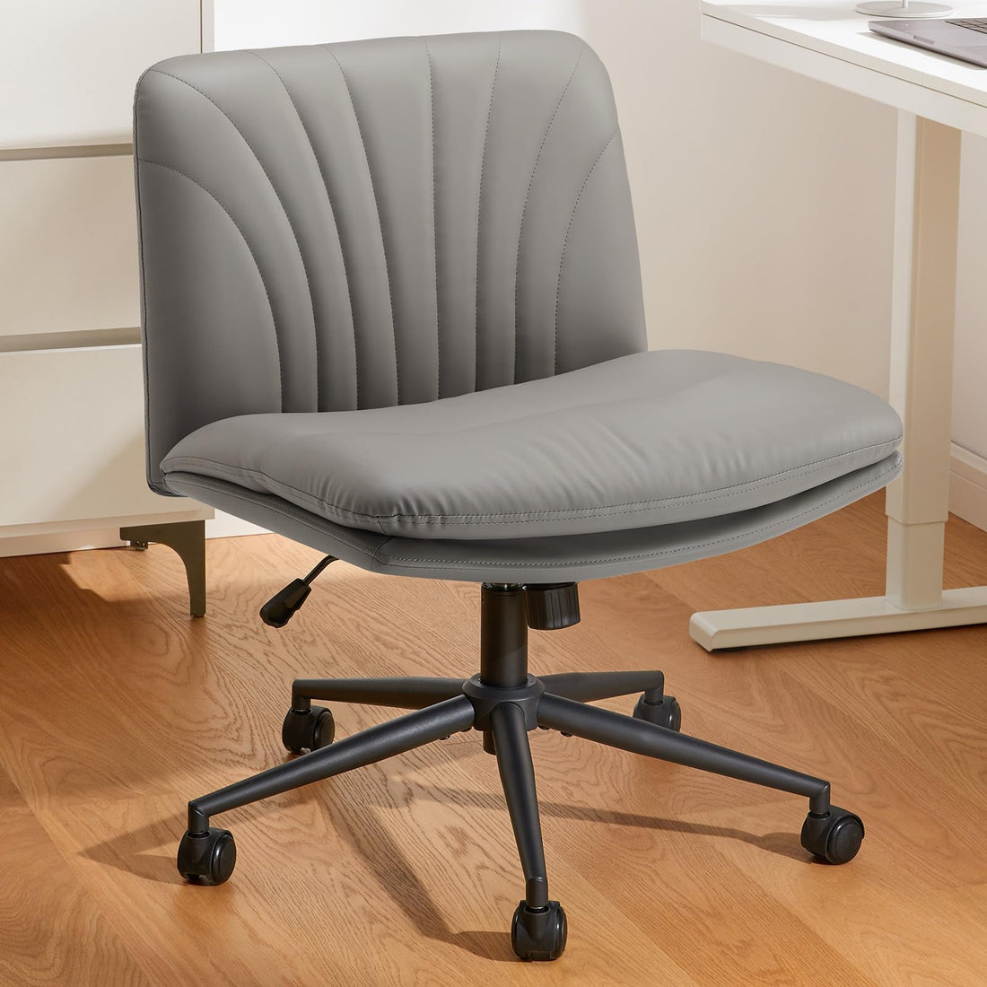 Marsail Armless Office Chair, Light Beige