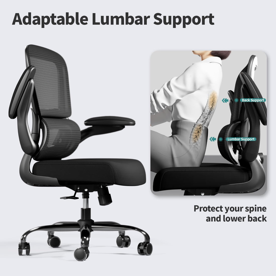 TRALT Ergonomic Mesh Office Chair, Black