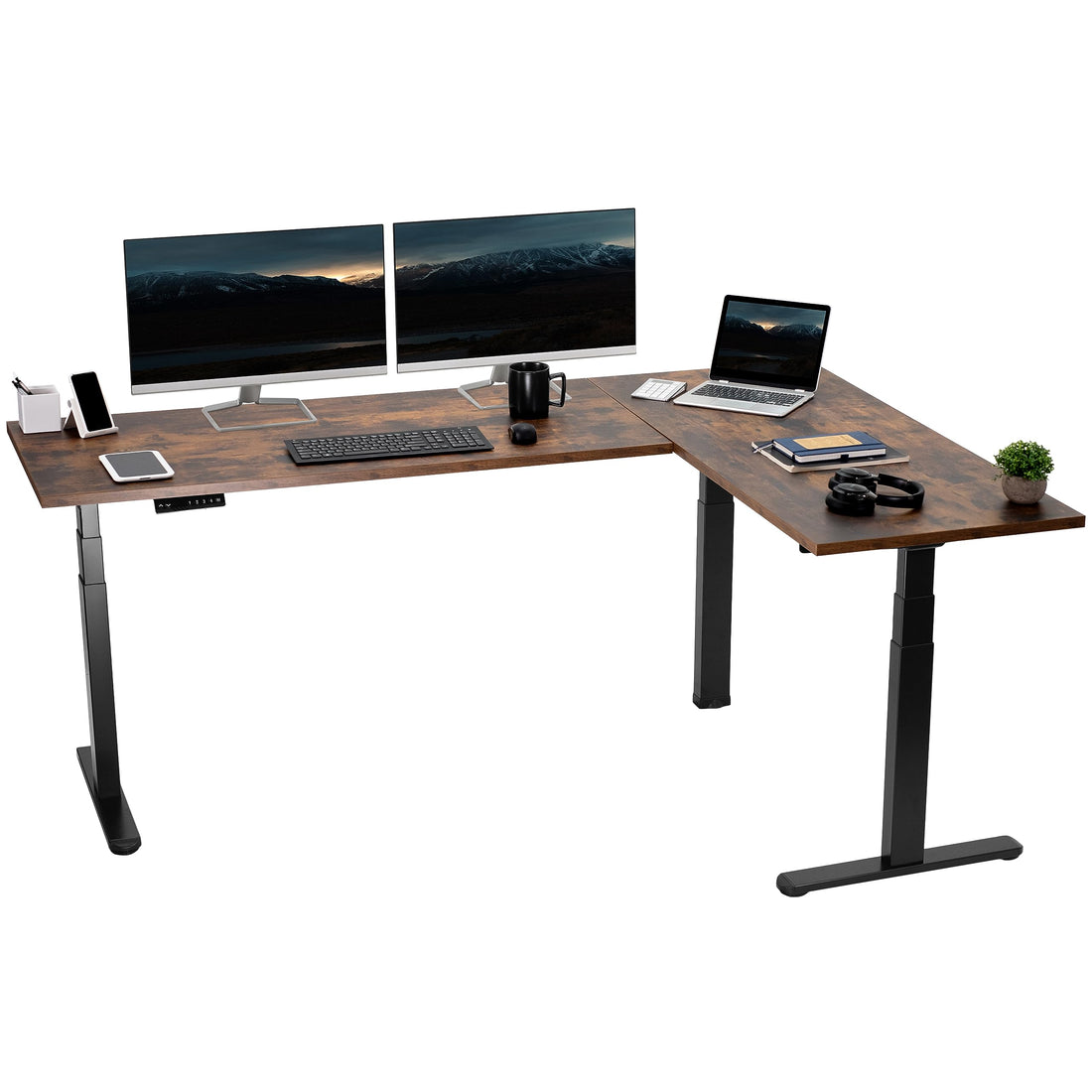 VIVO 83"x60" L-Shaped Electric Height Adjustable Desk