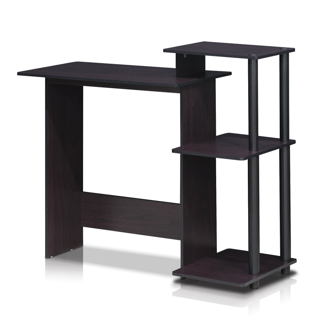 Furinno Compact Computer Desk, Walnut/Black