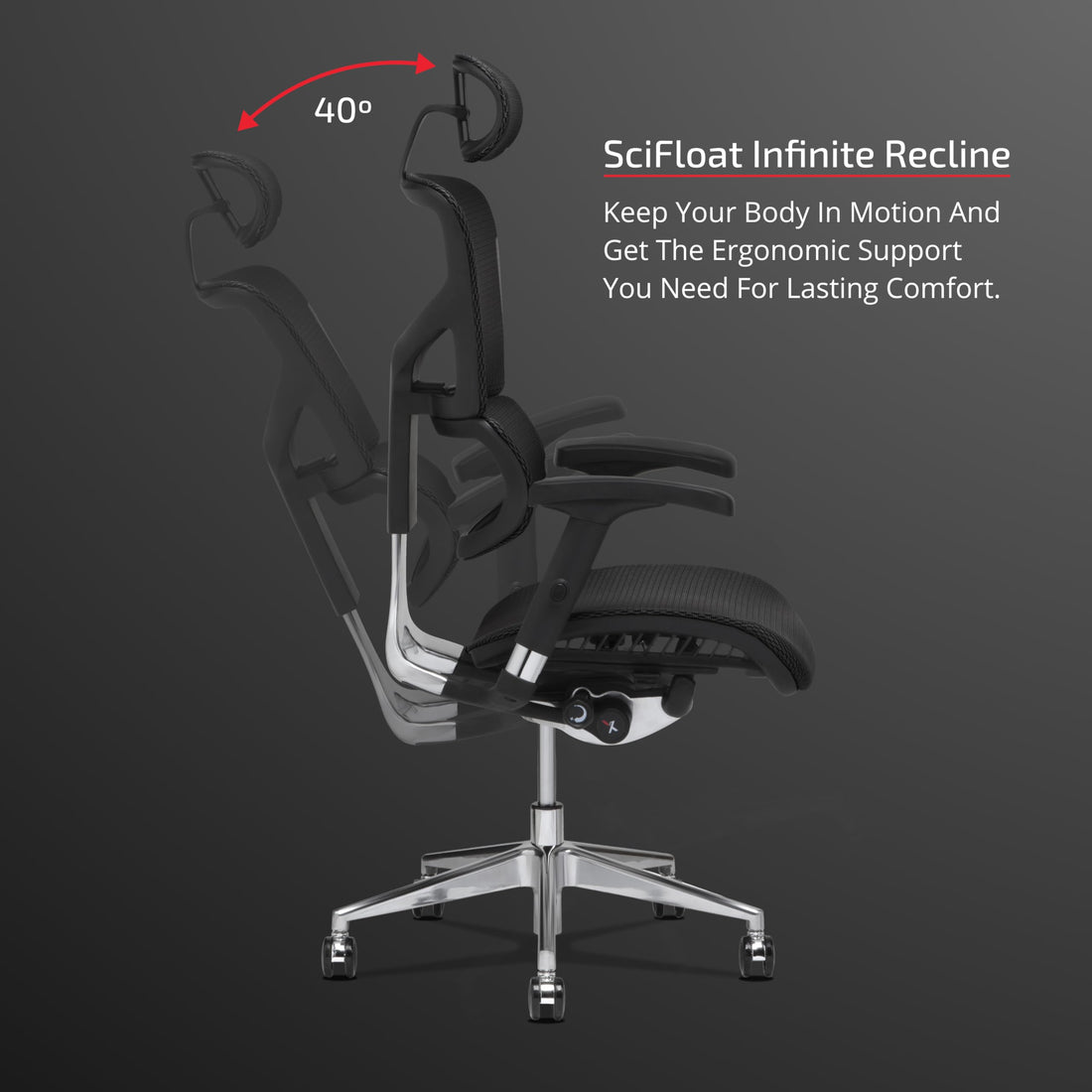 X-Chair X2 Ergonomic Task Chair, Black Mesh