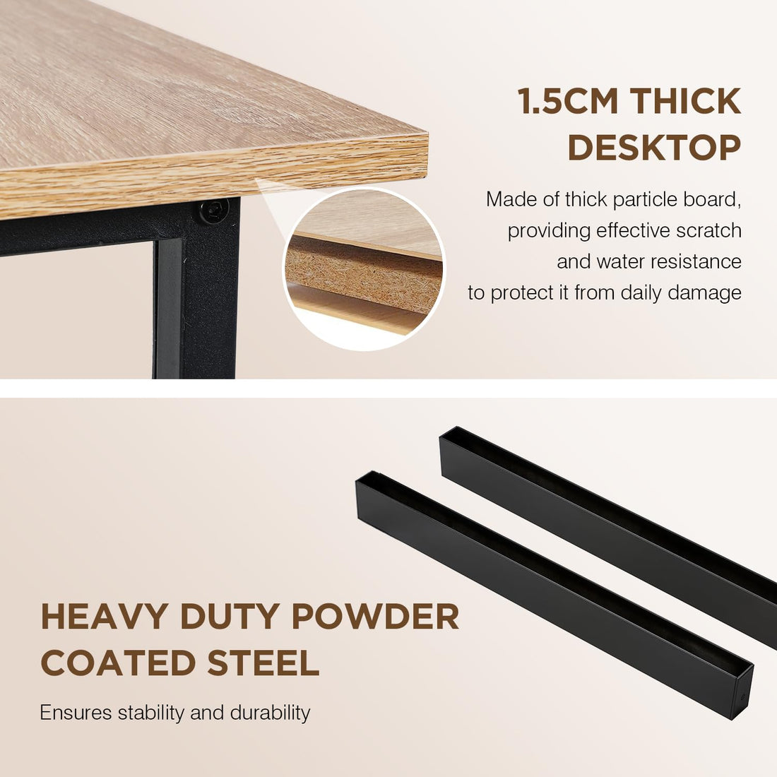 PayLessHere 32" Black Computer Desk with Metal Frame