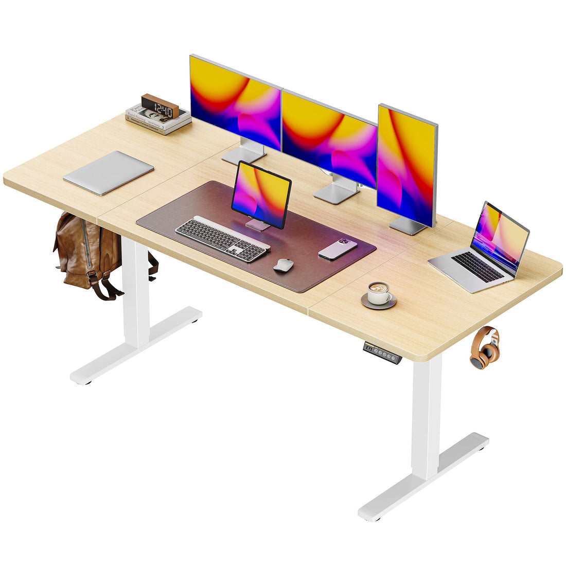 Huuger 55"x28" Large Electric Standing Desk, Black