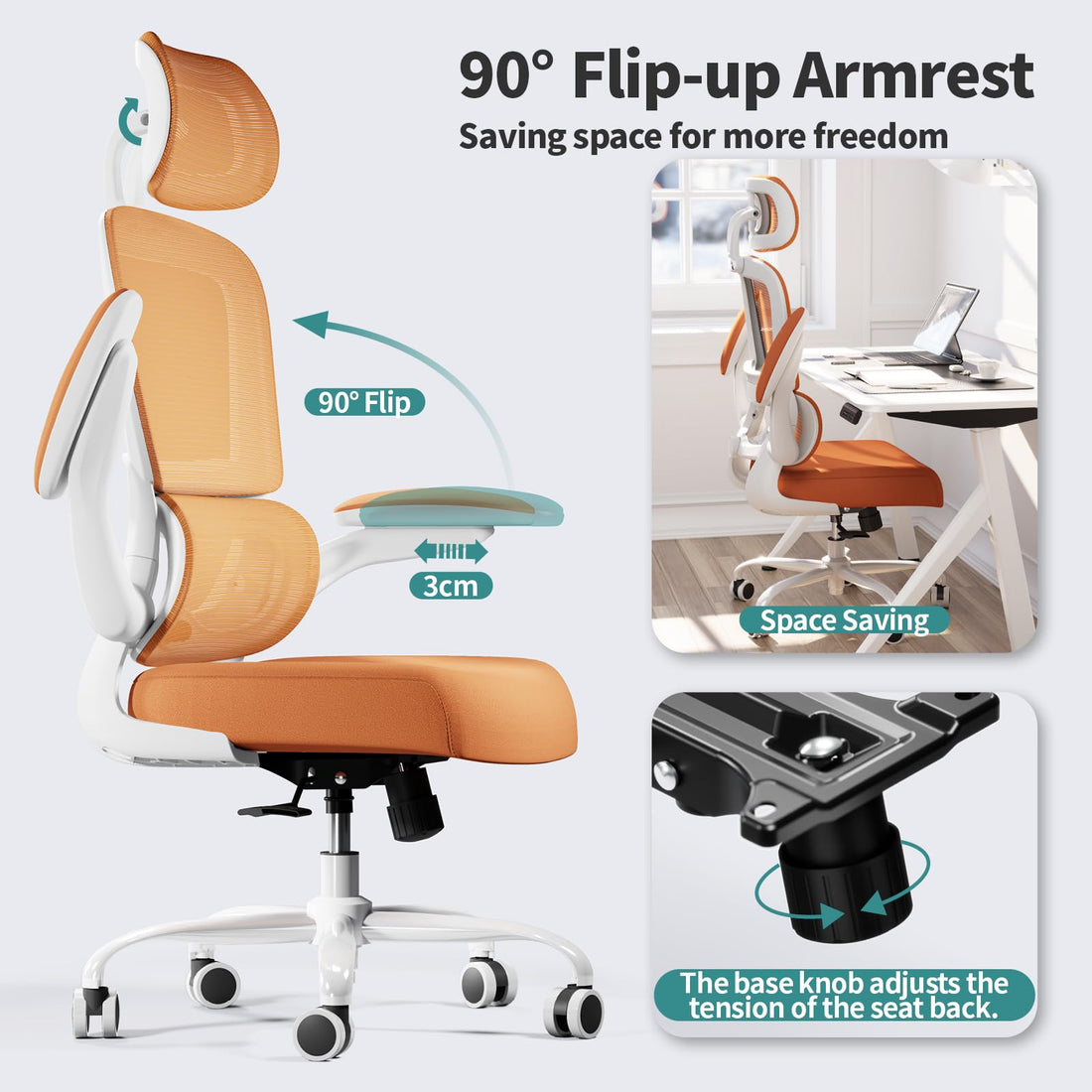 TRALT Ergonomic High Back Office Chair, Black