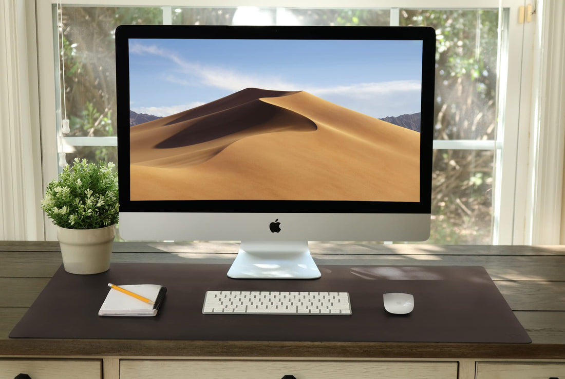 Leather Desk Pad 36"x20" – Dual-Sided Waterproof Mat, Black