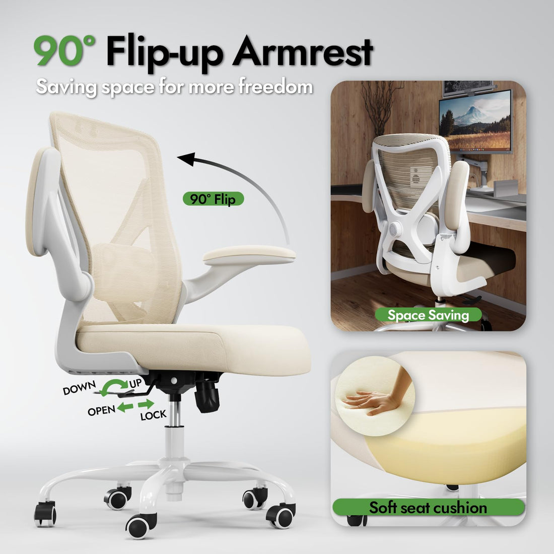 Ergonomic Office Chair, Grey Gold