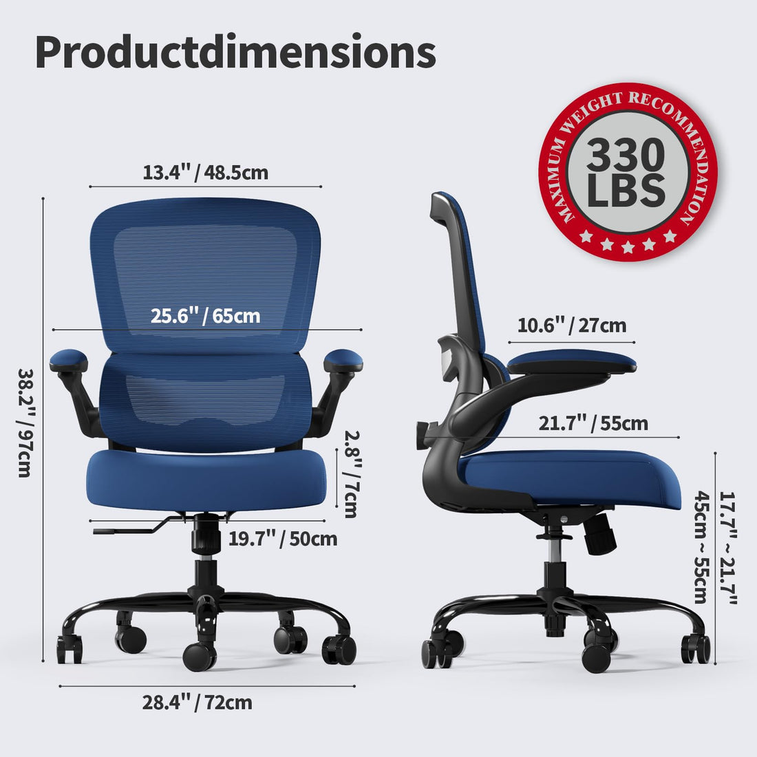 TRALT Ergonomic Mesh Office Chair, Black