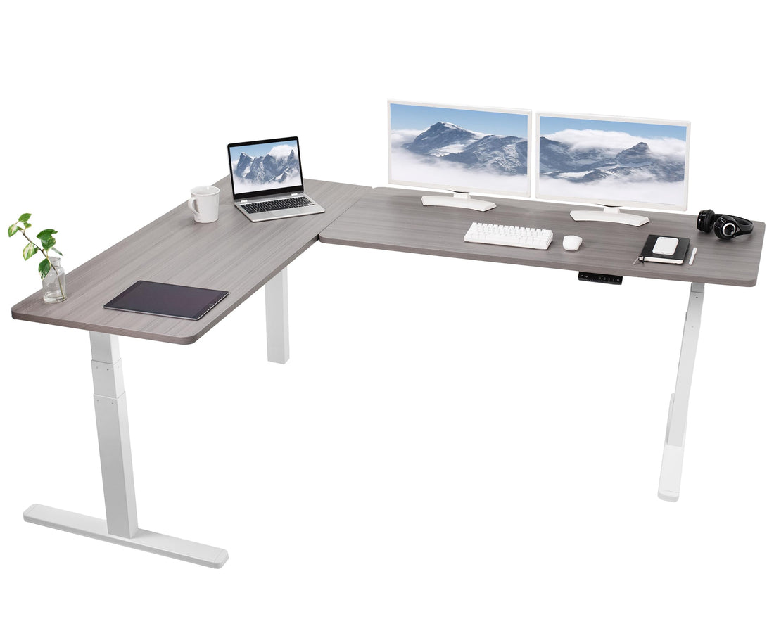 VIVO 83"x60" L-Shaped Electric Height Adjustable Desk