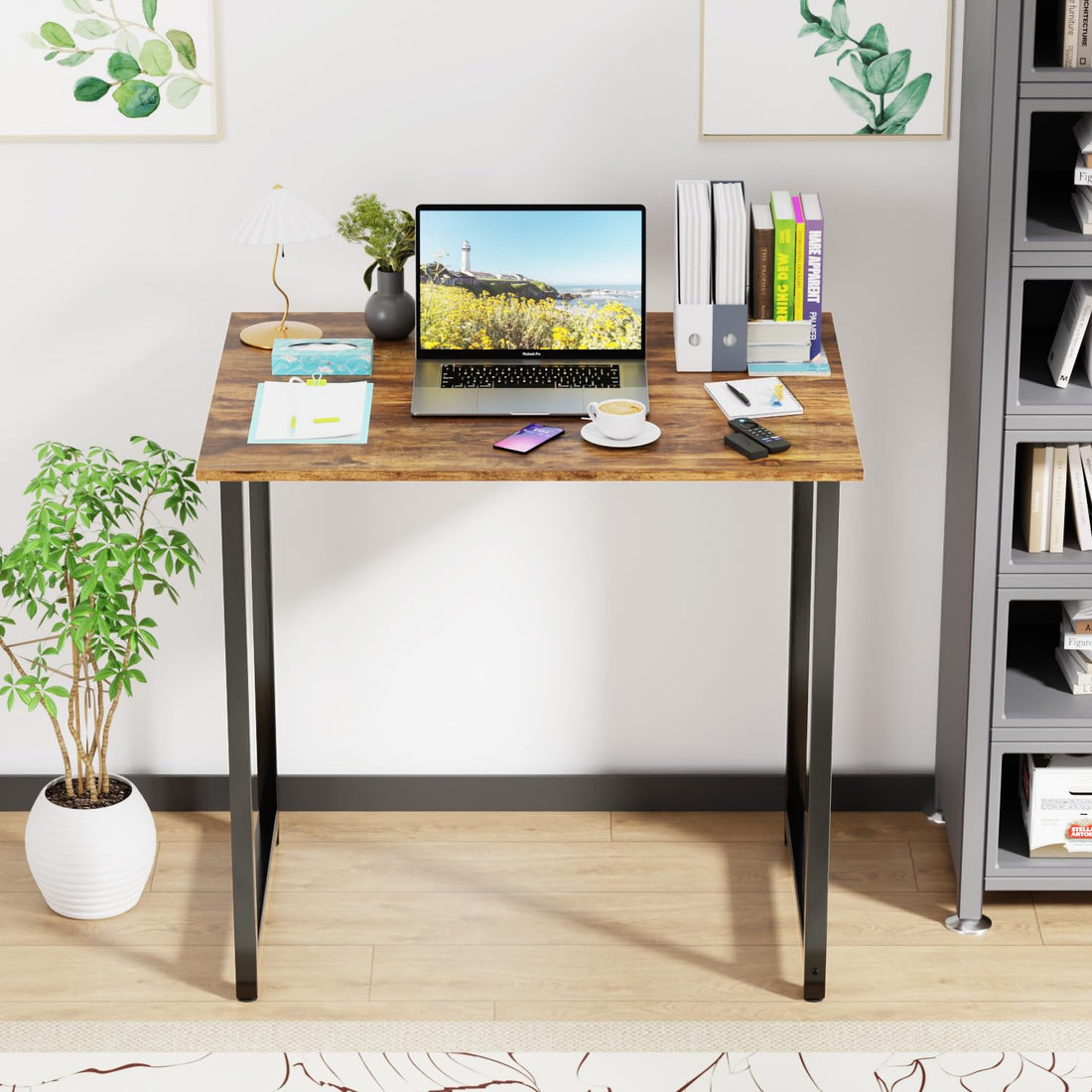 PayLessHere 32" Black Computer Desk with Metal Frame