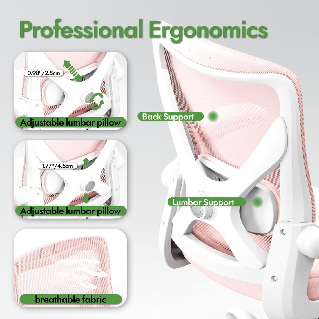 Ergonomic Office Chair, Grey Gold