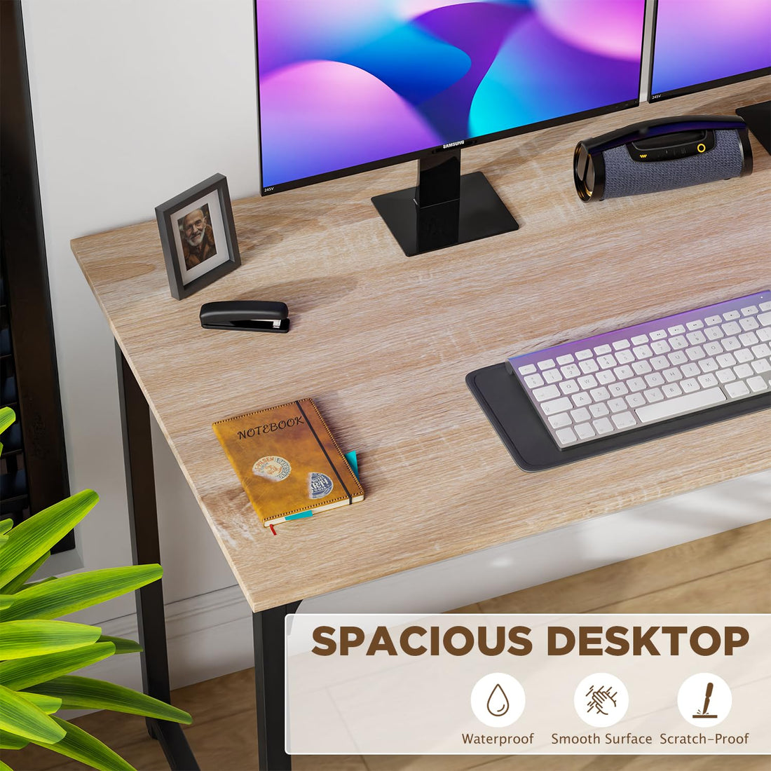PayLessHere 32" Black Computer Desk with Metal Frame