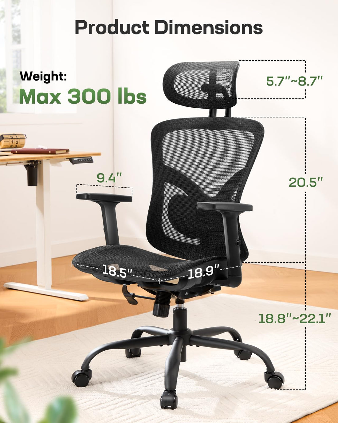 Marsail Ergonomic Office Chair, Mesh