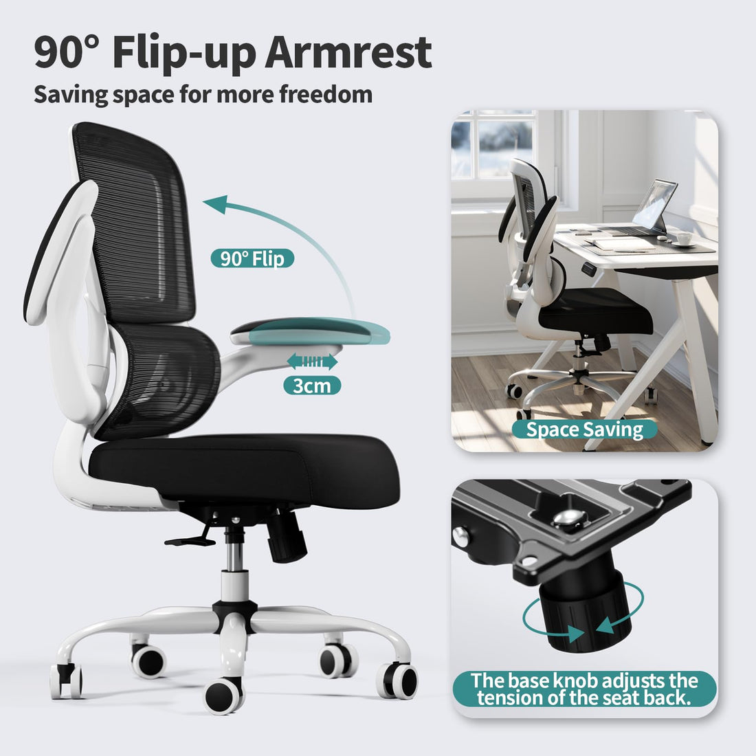 TRALT Ergonomic Mesh Office Chair, Black