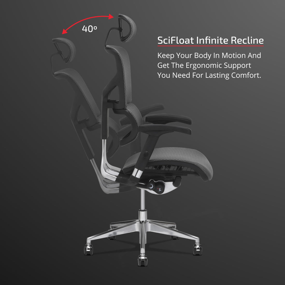 X-Chair X2 Ergonomic Task Chair, Black Mesh
