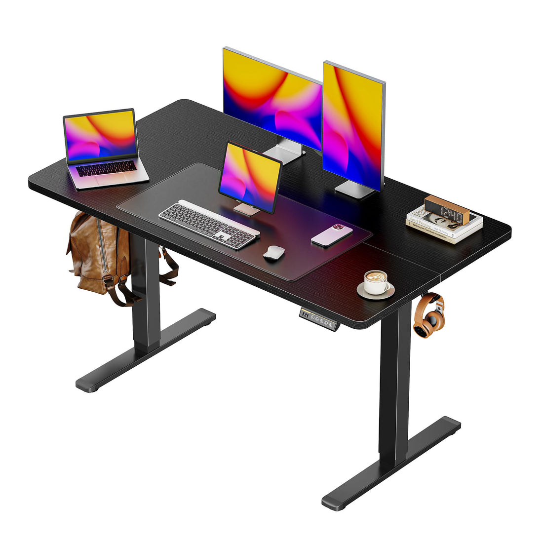 Huuger 55"x28" Large Electric Standing Desk, Black