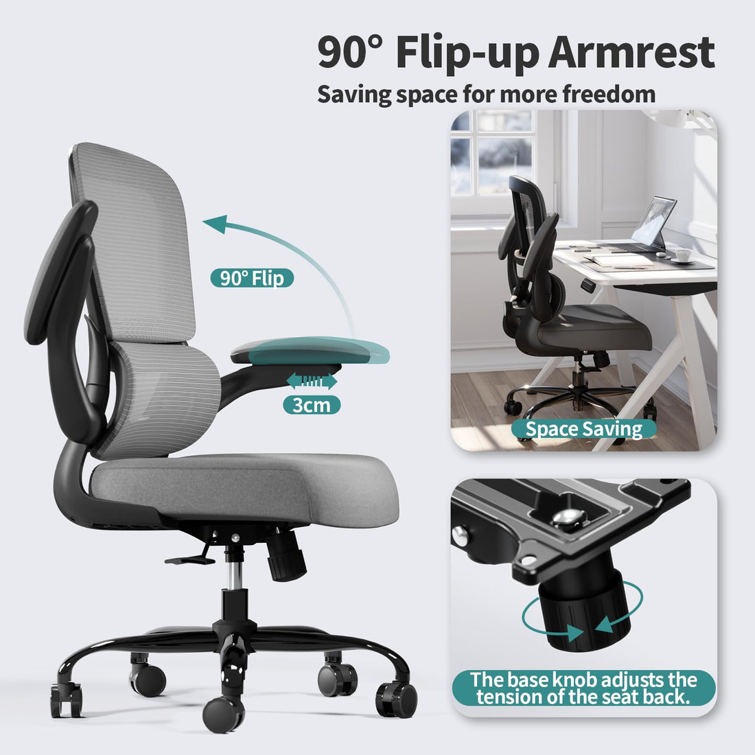 TRALT Ergonomic Mesh Office Chair, Black